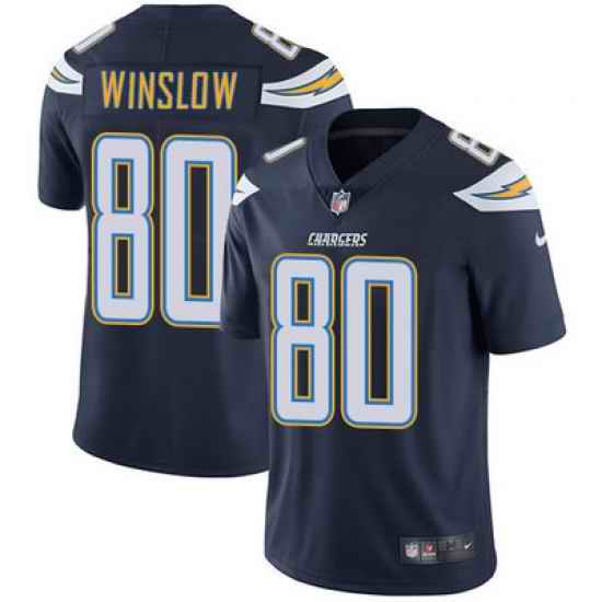 Nike Chargers #80 Kellen Winslow Navy Blue Team Color Mens Stitched NFL Vapor Untouchable Limited Jersey